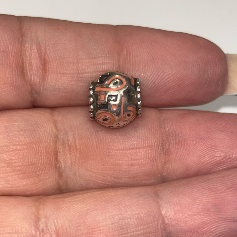 Pandora Silver Charm with Pink Ribbons (Breast Cancer Awareness)